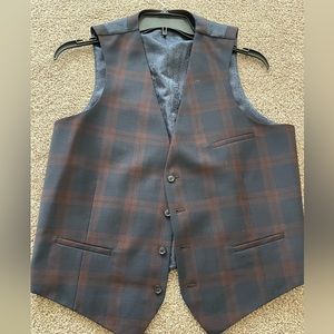Bar III Men's Slim-Fit Plaid Suit Vest